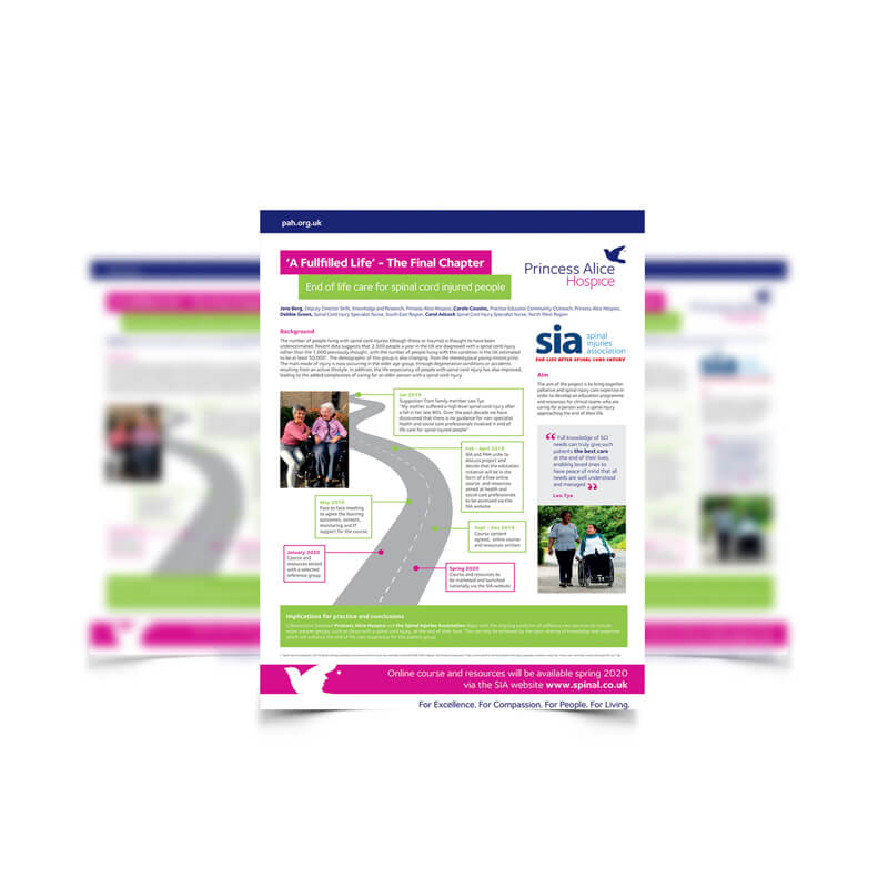 Princess Alice Hospice Leaflet Design Princess Alice Hospice Leaflet Design